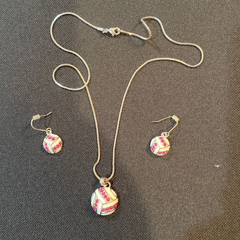 Volleyball necklace and earring set